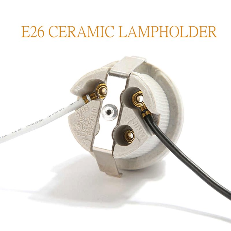 Twdrtdd Porcelain Keyless Socket Medium Base Lamp Holder With Rim And Double Snap In Clip