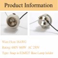 Twdrtdd Porcelain Keyless Socket Medium Base Lamp Holder With Rim And Double Snap In Clip