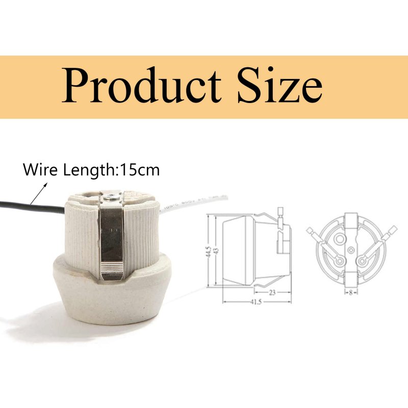 Twdrtdd Porcelain Keyless Socket Medium Base Lamp Holder With Rim And Double Snap In Clip