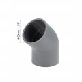 Uxcell Pvc Pipe Fitting 45 Degree Elbow Gray 50mm Socket 3pcs