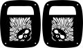 Jeeptails Skull Chief Headress Tail Lamp Light Covers Halogen For Jeep Wrangler Yj 1987-1995 Models 