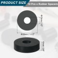 10pcs Thick Rubber Spacer 1-1 2 Inch Od X 1 Id 3 8 Thickness Round Bushings Anti Vibration Flat Washers For Home Industrial