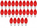 Creative Hobbiesa Box Of 25 Light Bulbs Ceramic Opaque Red Steady Burning 7 Watt C7 Candelabra Base -great For Night Lights