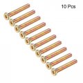 Uxcell M8x55mm Furniture Screw Hex Socket Machine Screws Zinc Plated Fasteners Bolts Full Thread Carbon Steel 10pcs