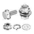 M4 X 10mm Phillips Flanged Hex Head Bolts 40pcs 304 Stainless Steel Flange Hexagon Screws With Nuts Flat Lock Washers Fully 