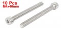 Uxcell M4x40 Stainless Steel Hex Head Cap Socket Screws 10pcs Silver Tone