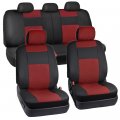 Bdk Os-409-rd-a Am Black Red Synthetic Leather Seat Covers For Car Suv Van Affordable Pu Vinyle Replacement 