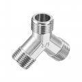 Uxcell Pipe Fitting G1 2 Male Thread Y Shape 3 Way Wye Hose Connector Adapter Nickel-plated Copper