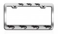 Alligators Logo Chrome Steel License Plate Frame Heavy Duty All Weather Powder Coated Tag Holder For Usa And Canadian Suvs 