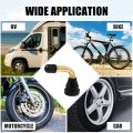 X Autohaux 6pcs Auto Tire Valve Air Tyre Pvr60 Stem Bent 90 Degree Angled Snap In Rubber Base For Car Truck Motorcycle Bike