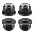 Nylon Insert Hex Lock Nuts 4pcs M8 X 1 25mm Aluminum Alloy Self-locking Anodizing Flange Nut For Fasteners Black 