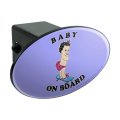 Graphics More Baby On Skate Board Funny Humor Oval Tow Trailer Hitch Cover Plug Insert