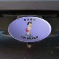 Graphics More Baby On Skate Board Funny Humor Oval Tow Trailer Hitch Cover Plug Insert