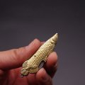 Epichao Fish Shape Golden Stainless Steel Mini Knife Pocket Folding Tiny Thumb Multitool Small Keychain