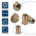 368 Pcs Rivet Nut Kit Carbon Steel Sae Threaded Insert Nuts With Zinc Plating For Automotive And Industrial Use Assorted Sizes