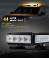 Partsam Rooftop Emergency Amber White Strobe Lights Double Side 15 Flashing Modes Safety Traffic Advisor Warning Hazard Light