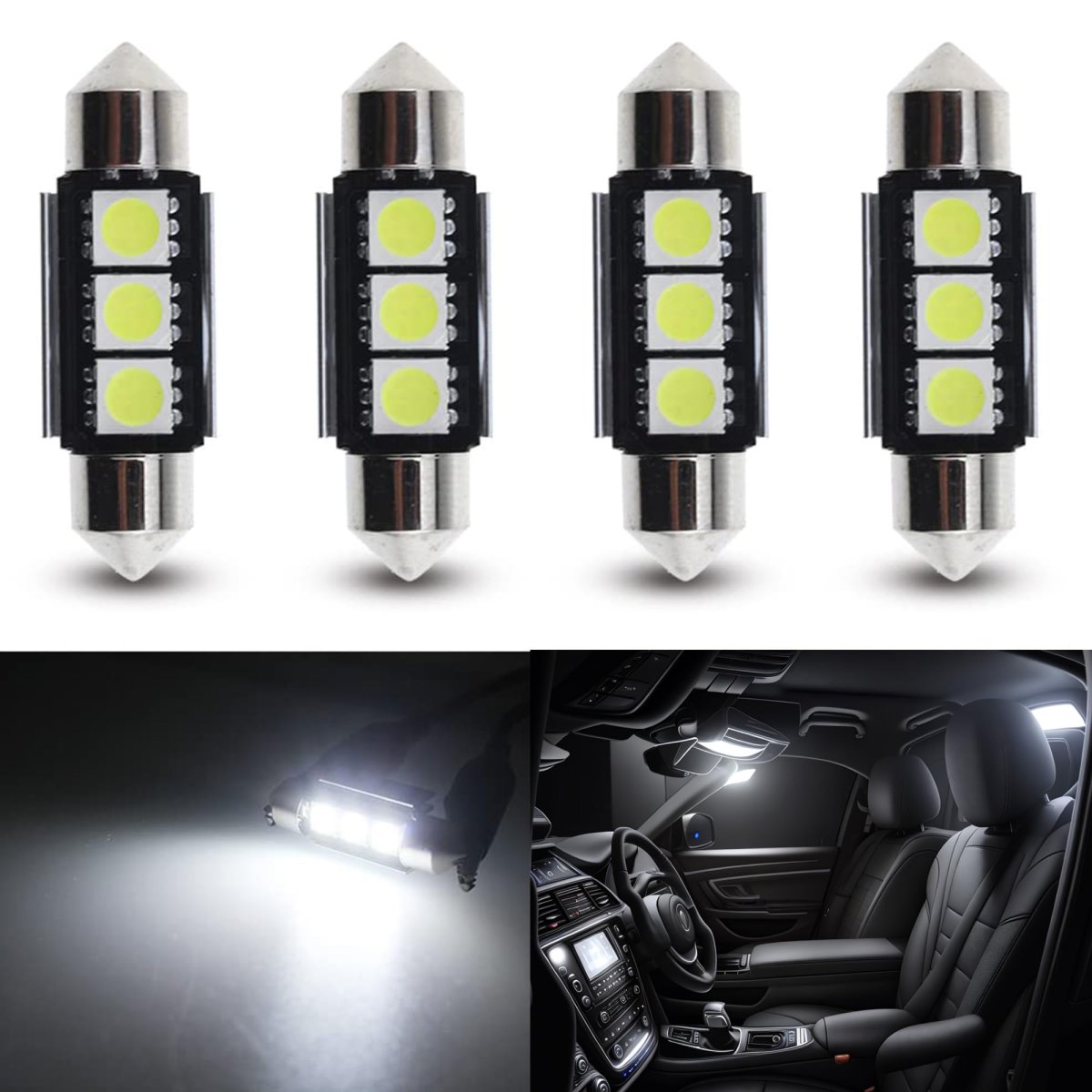 6411 6418 C5w Festoon Led Bulbs Xenon White 36mm 1 5 In Interior Map Dome And License Plate Courtesy Door Lights 9-30v Error