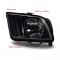 Headlights For 2005-2009d Mustang Not Fit Factory Xenon Hid Models Not For Shelby Gt50 Gt500kr Clear Lens Black Housing Amber