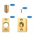 Uxcell 4pcs Closet Door Ball Catch Hardware Stainless Steel Adjustable With Strike Plate Drive In For Cabinet Gold