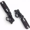 Black Short Angled Adjustable Peg Mounting Kit Wing Zombie Skull Footrest For 1 In 25mm Front Engine Guard Frame Tube V Star 