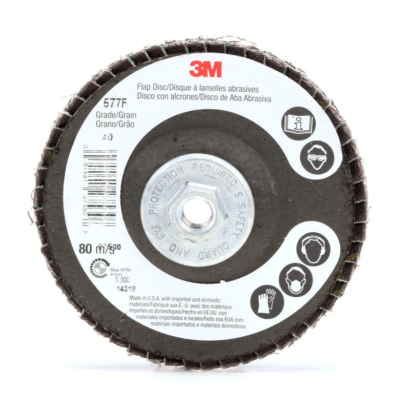 Flap Disc 577f Grit 40 Type 29 Quick Change Metal For Angle Grinder 4 In X 3 8 24 Zirconia Alumina Mineral
