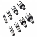 Wood Plug Cutter Carbon Steel Straight And Taper Claw Drill Bit Set 8pcs Fit For Woodworking Hole Saw Cutting 6mm 10mm 13mm