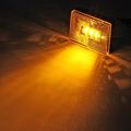 Partsam 2 Amber 3 Led Square Stud Mount Clearance Side Marker Lights Trailer Camper W Reflex