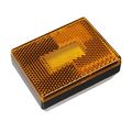 Partsam 2 Amber 3 Led Square Stud Mount Clearance Side Marker Lights Trailer Camper W Reflex