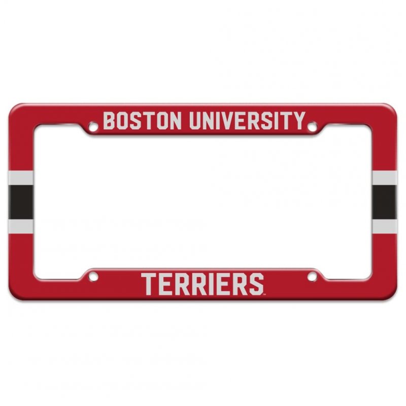 Boston University Stripe License Plate Tag Frame