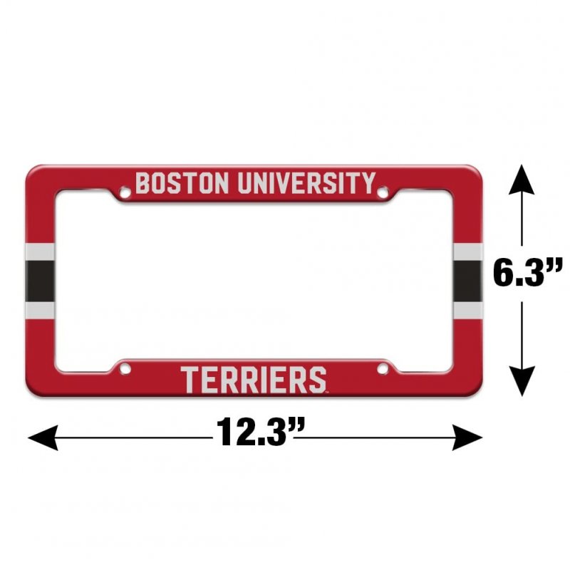 Boston University Stripe License Plate Tag Frame