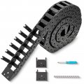 39 3 In Carrier Drag Chain Cable Wire R18 10x15mm Plastic Black Open Type For Cnc Router Mill And 3d Printer With Connectors