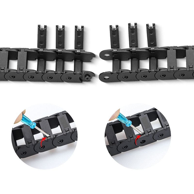 39 3 In Carrier Drag Chain Cable Wire R18 10x15mm Plastic Black Open Type For Cnc Router Mill And 3d Printer With Connectors