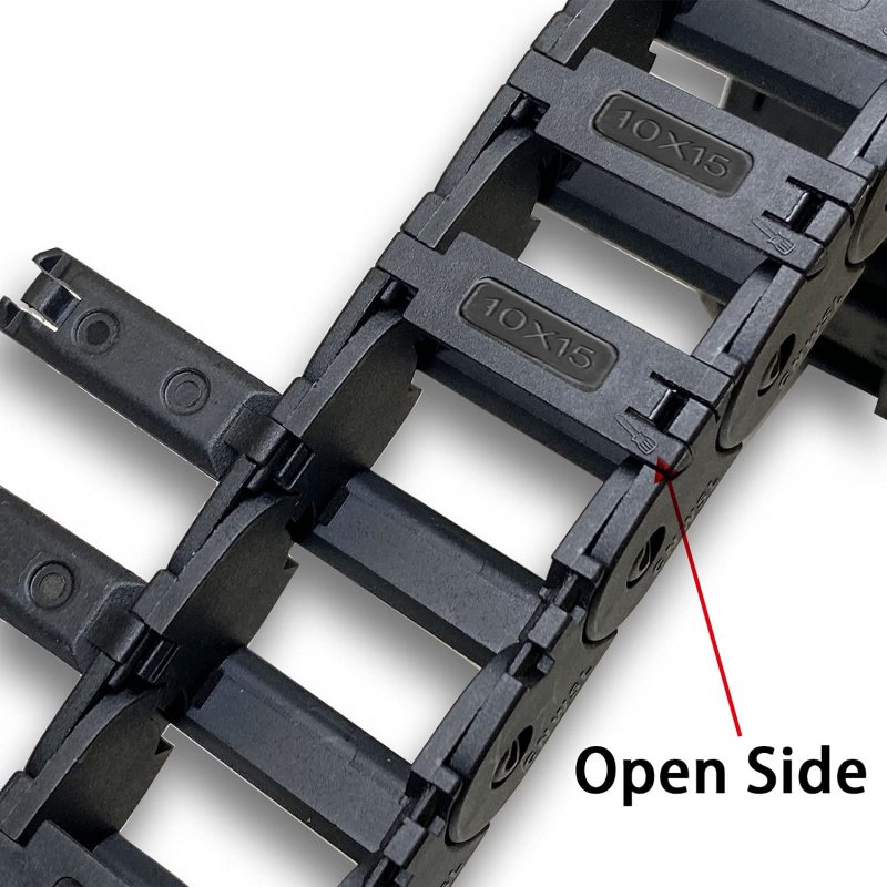 39 3 In Carrier Drag Chain Cable Wire R18 10x15mm Plastic Black Open Type For Cnc Router Mill And 3d Printer With Connectors