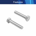 Juvielich M8x40mm Hex Head Screw Bolts 304 Stainless Steel Fully Threaded Tap Silver Tone 10pcs