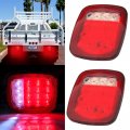 Side Marker Light 2pcs Red White Tail Lamps Trailer Lamp Stop Turn Fit For 76-06 Wrangler Cj Yj Tj Boats Truck Pickups 12v