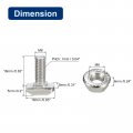 Uxcell M6x16mm T Slot Drop-in Bolt And M6 Hexagon Flange Nut Set 10 Sets Hammer Head-bolt T Shape Stud Sliding Screw For 30