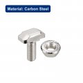 Uxcell M6x16mm T Slot Drop-in Bolt And M6 Hexagon Flange Nut Set 10 Sets Hammer Head-bolt T Shape Stud Sliding Screw For 30