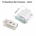 Uxcell 5-8mm Glass Door Magnetic Touch Catch Latch Closure Plastic White With Clamp 2 Set