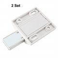 Uxcell 5-8mm Glass Door Magnetic Touch Catch Latch Closure Plastic White With Clamp 2 Set