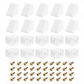 50pcs 90 Degree Plastic Corner Braces With Cover Cap 17 5x20x20mm Nylon Shelf Right Angle Brackets Screws For Cabinets 
