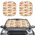 Jndtueit Maple Leaves Sun Visor For Car Windshield Foldable Thanksgiving Turkey Cow Auto Shades Autumn Harvest Vehicle Shield 