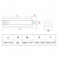 Uxcell 20pcs M4 6 6mm Female Male Thread Brass Hex Standoff Spacer Screws Pcb Pillar