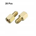 Uxcell 20pcs M4 6 6mm Female Male Thread Brass Hex Standoff Spacer Screws Pcb Pillar