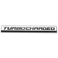 Chrome Finish Metal Emblem Turbocharged Badge Black Letter