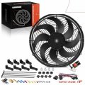 A-premium 16 Inch Electric Radiator Fan High 3000 Cfm 12v 120w With Thermostat Wiring Switch Relay Kit