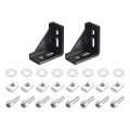 2set Inside Corner Bracket Gusset Kits 58x58x29mm 3060 Angle Connector For 3030 Series Aluminum Profile Black 8 X Slider Nuts 
