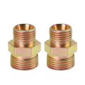 2pcs M16 X 5mm To M20 1 Car Metal Straight Air Pipe Fitting Connector Adapter 