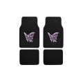 Purple Butterfly 4 Pc Carpet Floor Mats And Headrest Cover