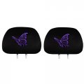 Purple Butterfly 4 Pc Carpet Floor Mats And Headrest Cover