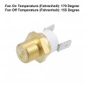 Universal Automotive Radiator Engine Cooling Fan Temperature Sensor Switch 1 4 In Npt 155 To 170 Degrees On 135 Off Metal